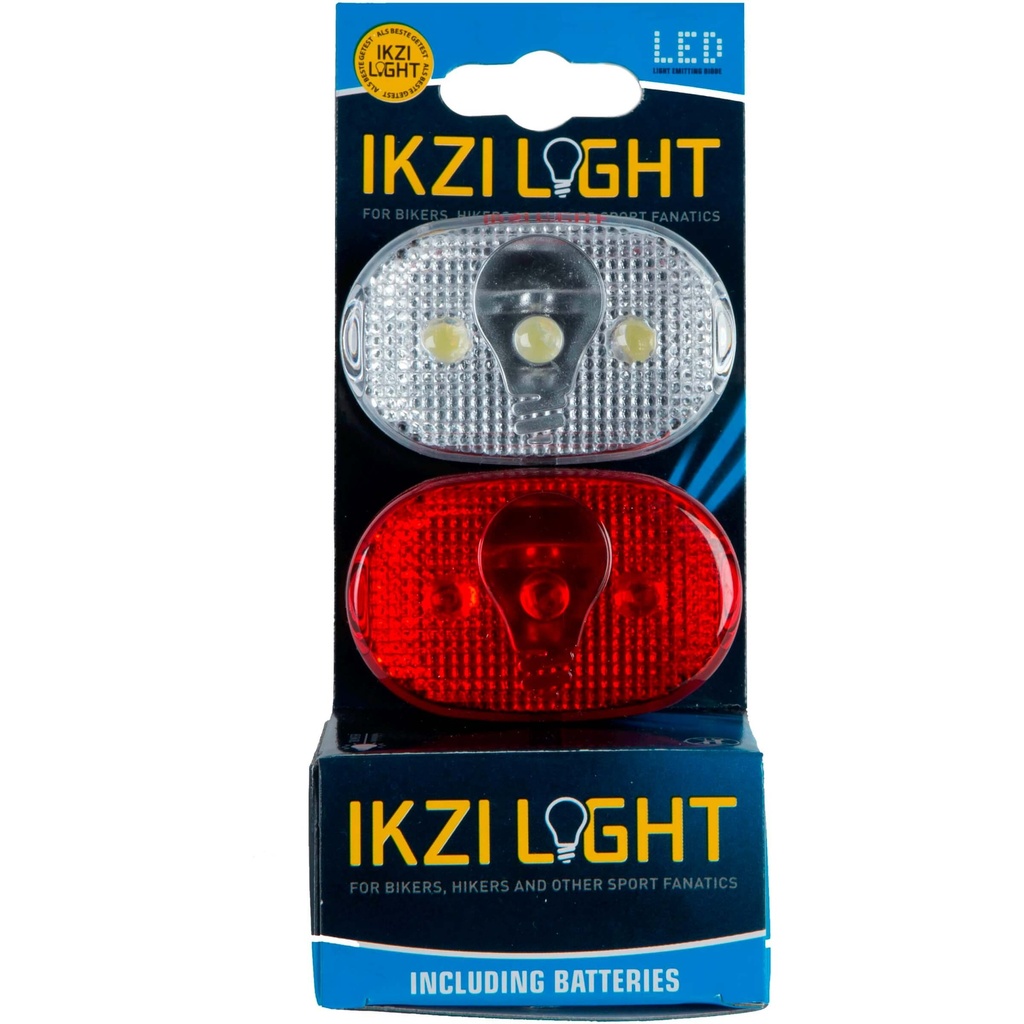Ikzi koplamp + achterlicht LED batterij