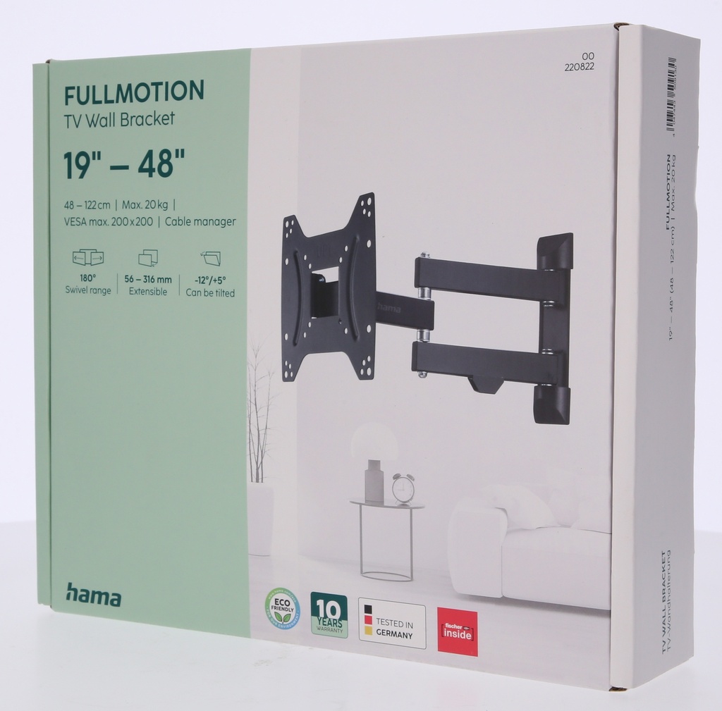 Hama Tv-muurbeugel, draaibaar, kantelbaar, uittrekbaar, 122 cm (48") tot 20 kg