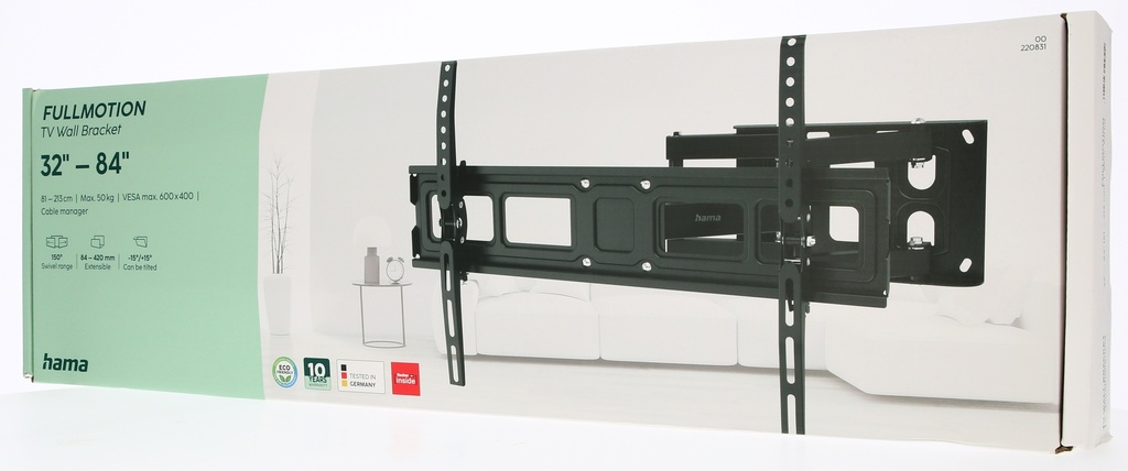 Hama Tv-muurbeugel, draaibaar, kantelbaar, uittrekbaar, 213 cm (84") tot 50 kg