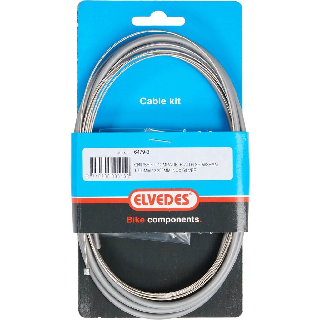 Elvedes versnellingskabel Nexus RVS zilver