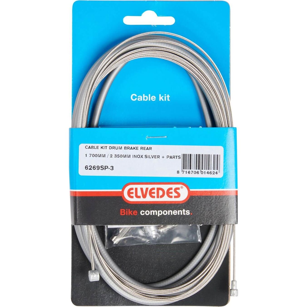 Elvedes remkabel achter + inbus RVS zilver