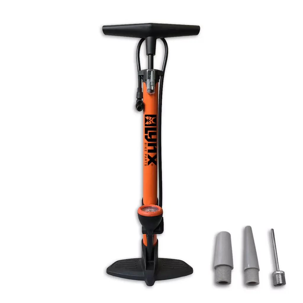 Fietspomp met manometer + nippels