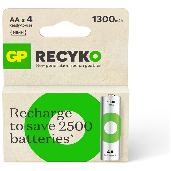 GP AA Oplaadbaar NiMH 1300 mAh