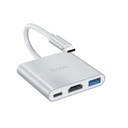 USB-C naar USB-C, HDMI en USB 3.0.