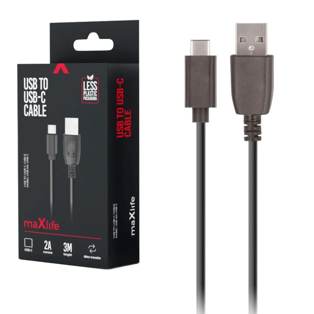 USB - USB-C kabel 3m zwart