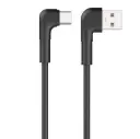 USB - USB-C kabel haaks 1m zwart