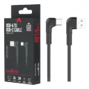 USB - USB-C kabel haaks 2m zwart