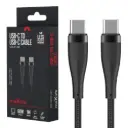 USB-C - USB-C kabel 1m zwart omvlochten 60W