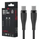 USB-C - USB-C kabel 1m zwart omvlochten 100W