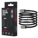 USB-C - Lightning kabel 1m zwart omvlochten magnetic 27W