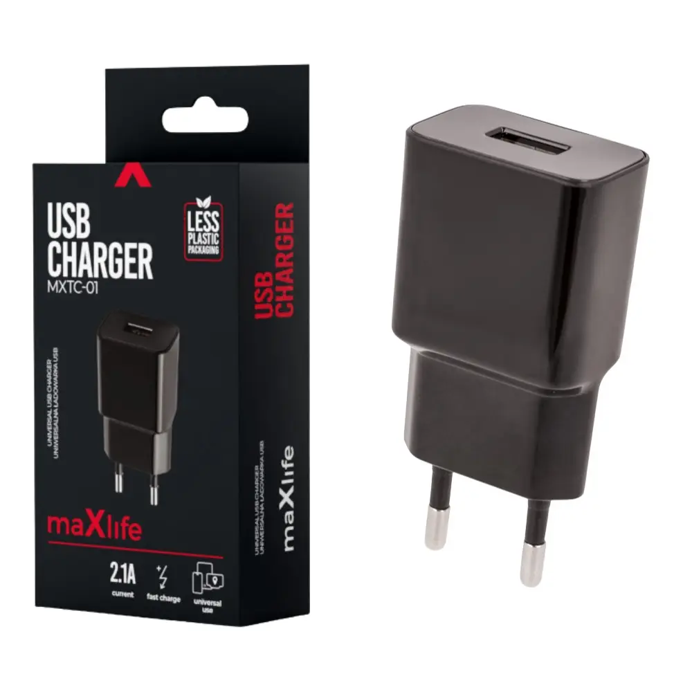 USB lader 2,1A zwart