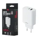 USB + USB-C snellader 20W wit