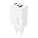 USB + 2x USB-C snellader 65W wit
