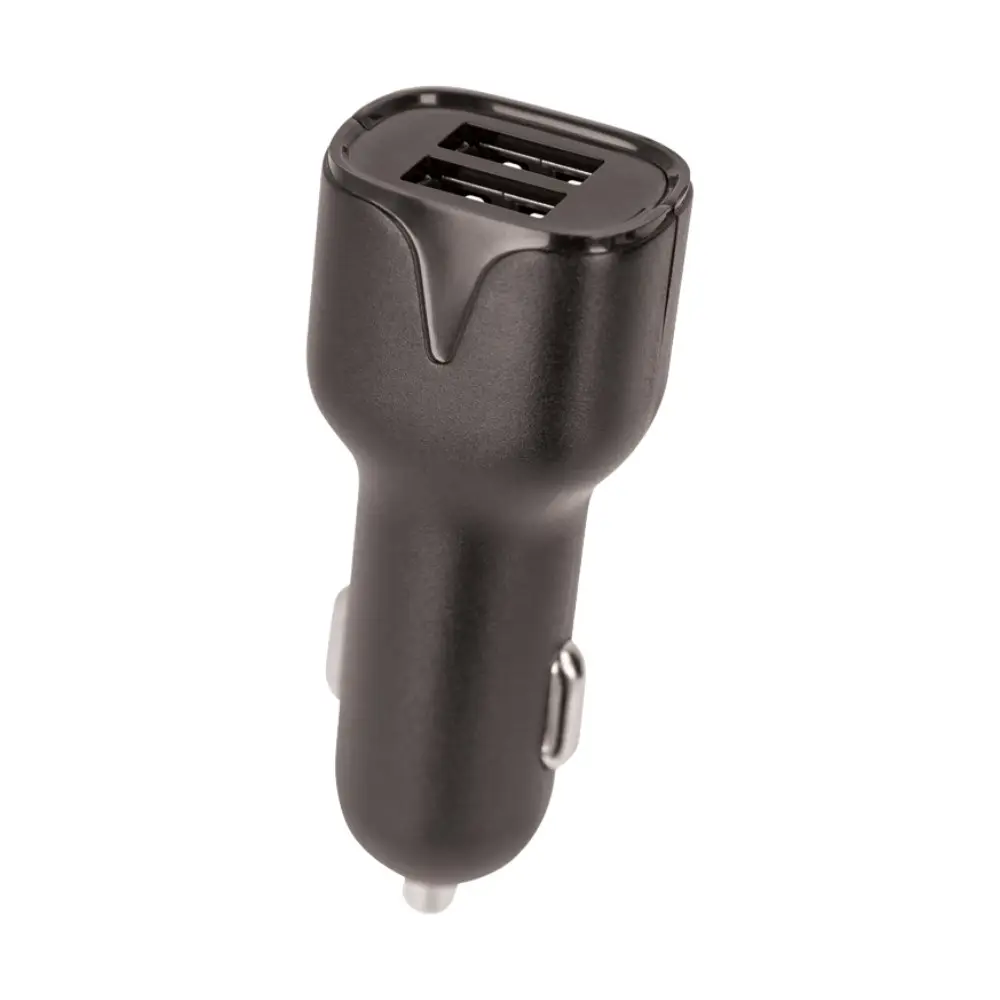 USB autolader dubbel 12V 2,4A zwart