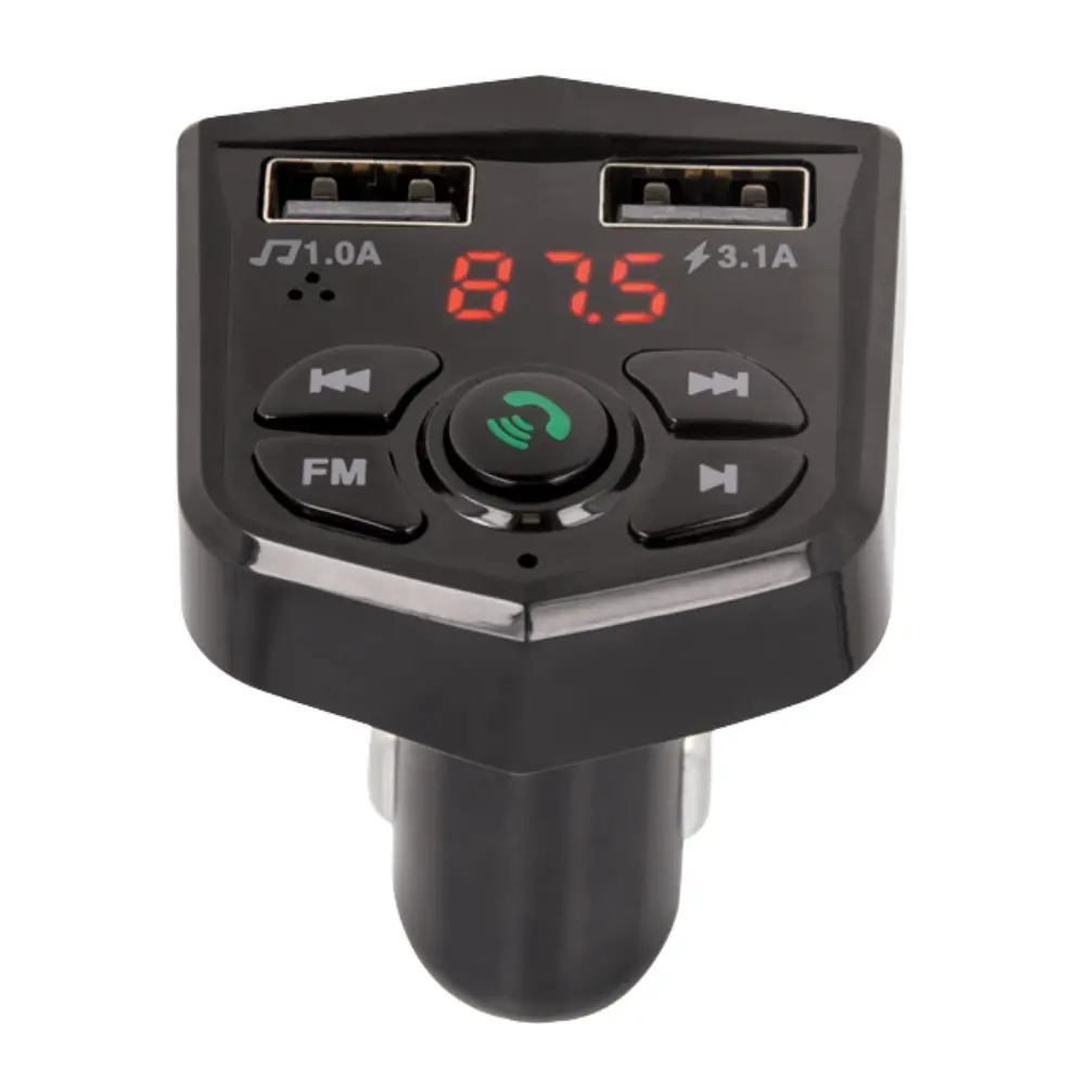 USB autolader dubbel + FM transmitter Bluetooth