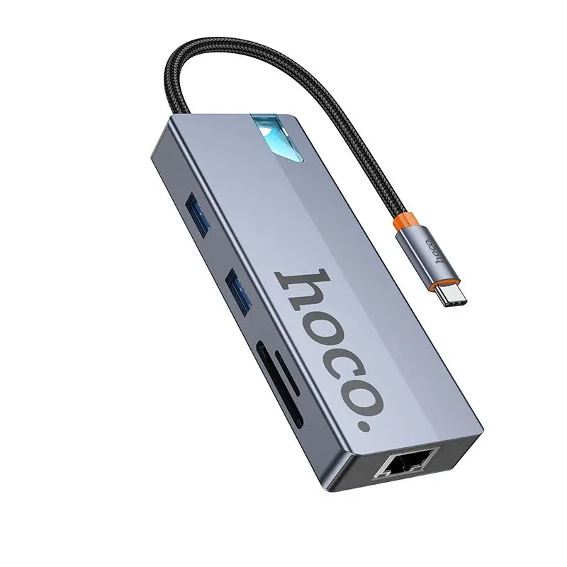 Hoco 8-in-1 USB-C Hub – HDMI 4K 60Hz, Ethernet en USB 3.0