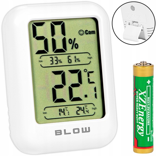 [116590] Thermometer/hygrometer binnen met geheugen wit