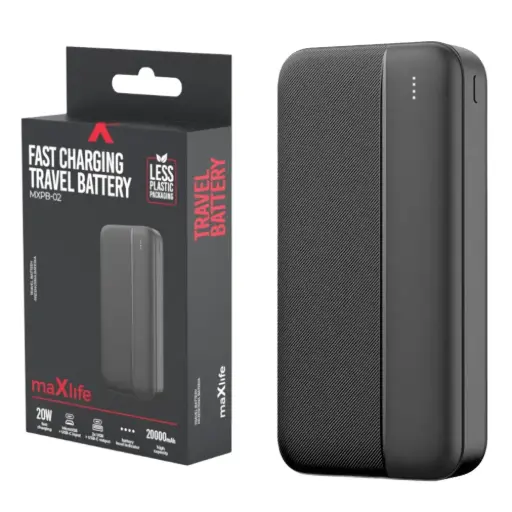 [116609] Powerbank 20.000mA zwart USB + USB-C 20W QC