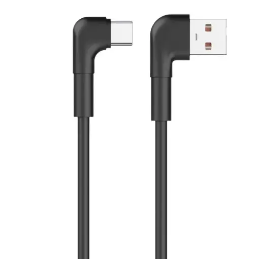 [116629] USB - USB-C kabel haaks 1m zwart