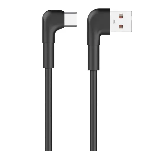 [116630] USB - USB-C kabel haaks 2m zwart