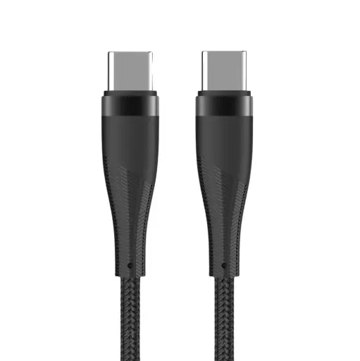 [116632] USB-C - USB-C kabel 1m zwart omvlochten 100W