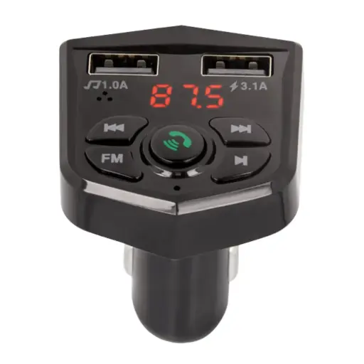 [116649] USB autolader dubbel + FM transmitter Bluetooth