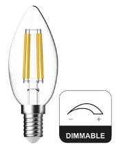 [106329] E14 Kaars 4,2w (=40W) dimbaar