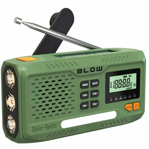 [116312] Mobiele Radio met Zaklamp + Powerbank+ Solar