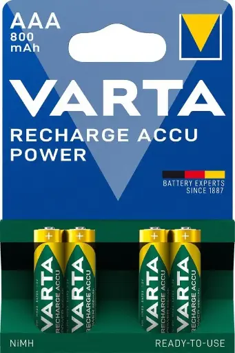 [116206] Varta AAA 800 Mah (4) Oplaadbaar